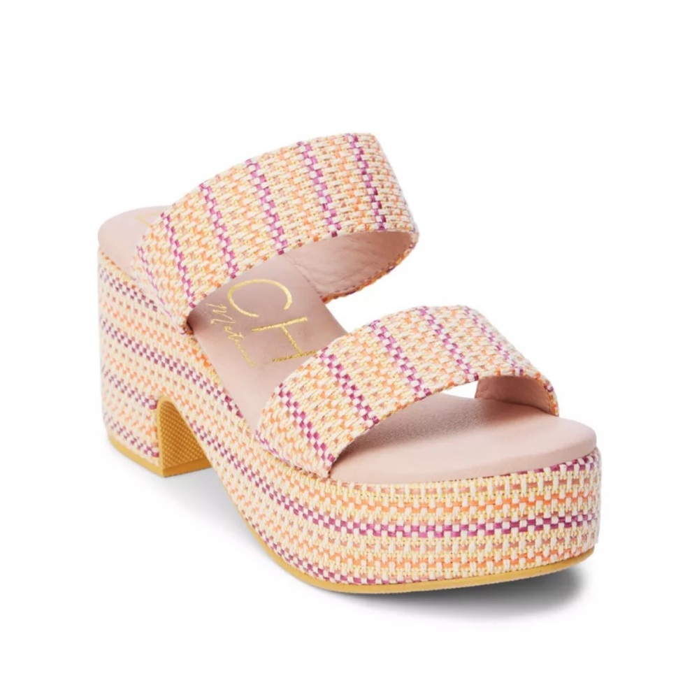 Beach by Matisse Ocean Ave Woven Platform Sandals • NWOT • Pink Mystic